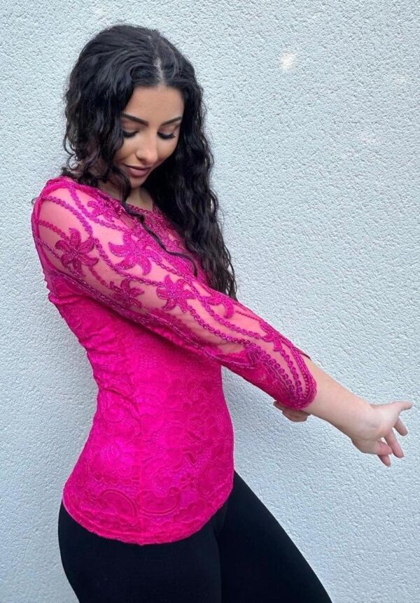 Body Dentelle Y003 Fuchsia Livraison Offerte – Image 3