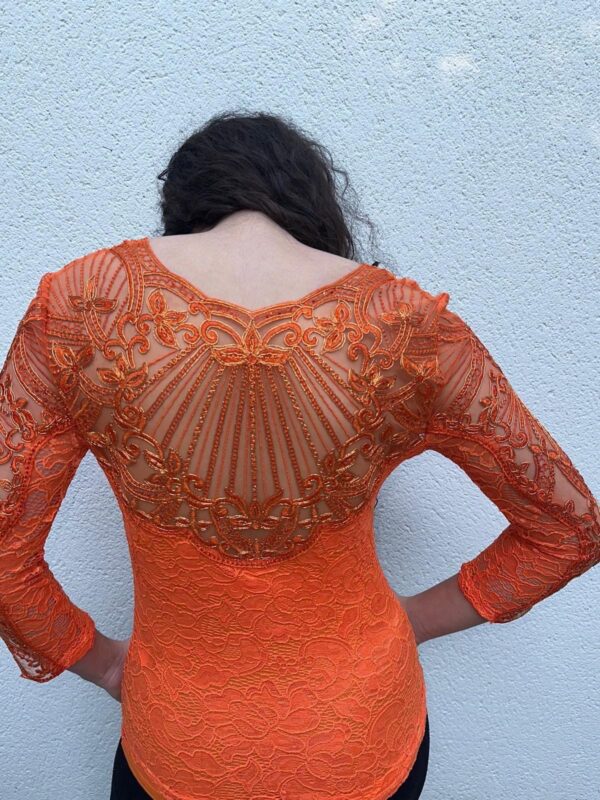 Body Dentelle Y002 Orange Livraison Offerte – Image 2