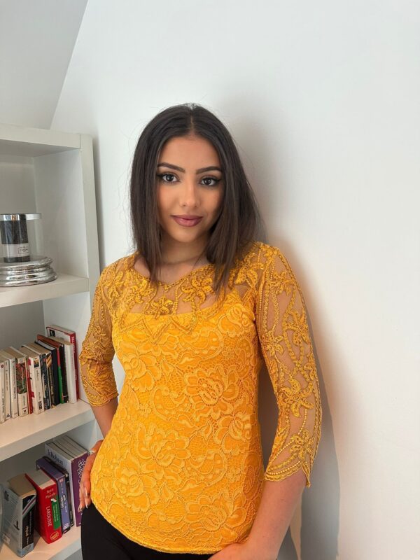 Body Moutarde Dentelle Livraison Offerte